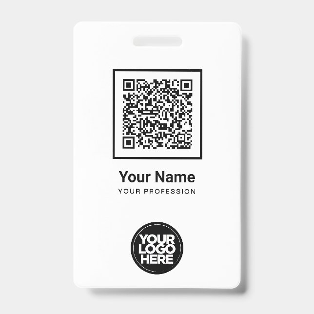 Badge Code Qr personnalisé employé Code barre Logo Nom (Avant)