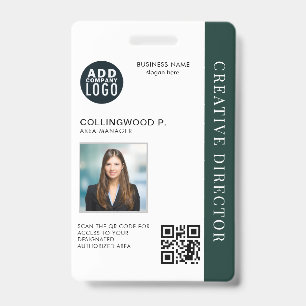 Badge Code QR personnalisé ID photo employé