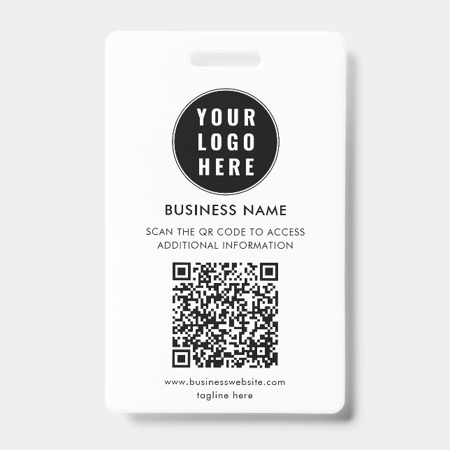 Badge Code QR personnalisé Logo d'entreprise moderne Min (Avant)