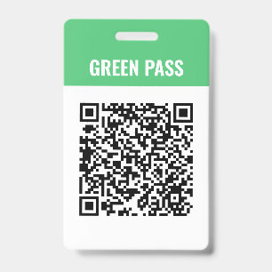 Badge Code QR personnalisé passe vert Covid