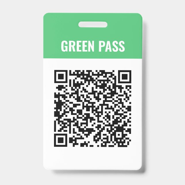 Badge Code QR personnalisé passe vert Covid (Avant)