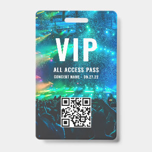 Badge Code QR personnalisé Photo Blanc VIP Accès illimit