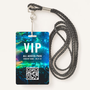 Badge Code QR personnalisé photo VIP blanc Tous accès