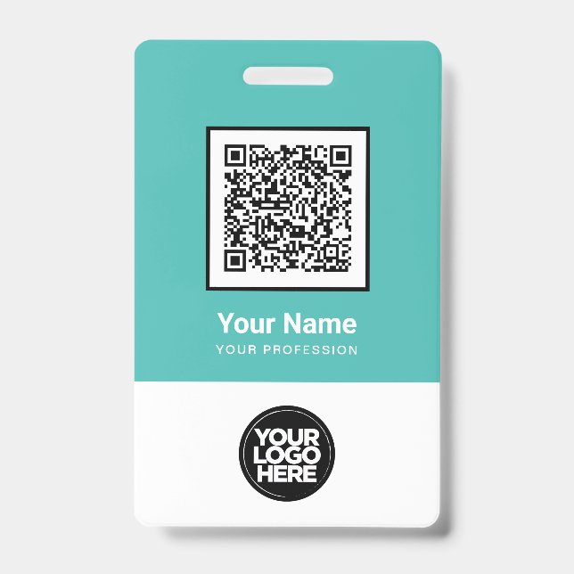 Badge Code QR personnalisé pour employés avec code barre (Avant)