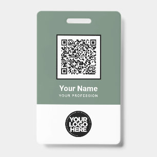 Badge Code QR personnalisé pour employés avec code-barre