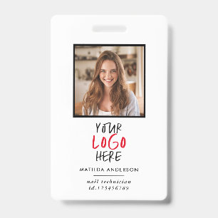 Badge Code QR personnalisé pour employés avec logo perso