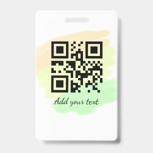 Badge code QR personnalisé simple ajouter votre nom text
