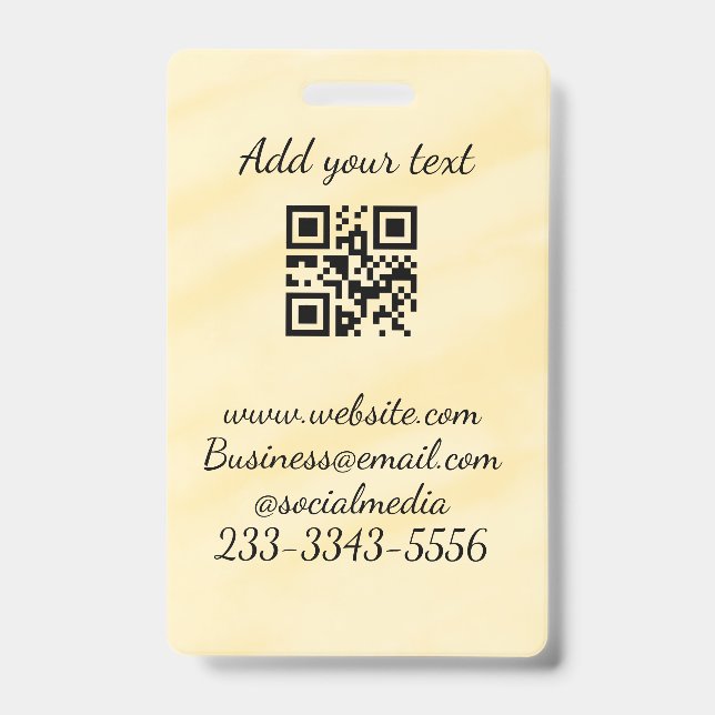 Badge code QR personnalisé simple ajoutez votre nom text (Avant)