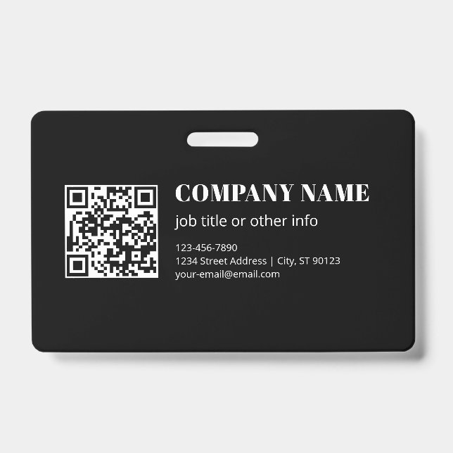 Badge Code QR personnalisé & Texte rétro-moderne modifia (Avant)