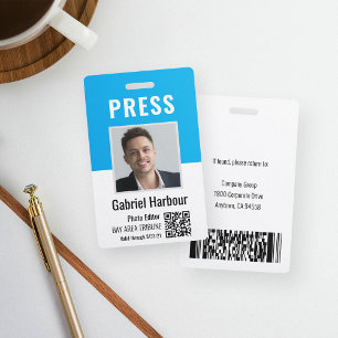 Badge Code QR photo de journaliste ou de reporter Carte