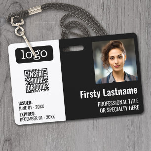Badge Code QR, Photo de l'employé, Logo, Nom, ID d'expir