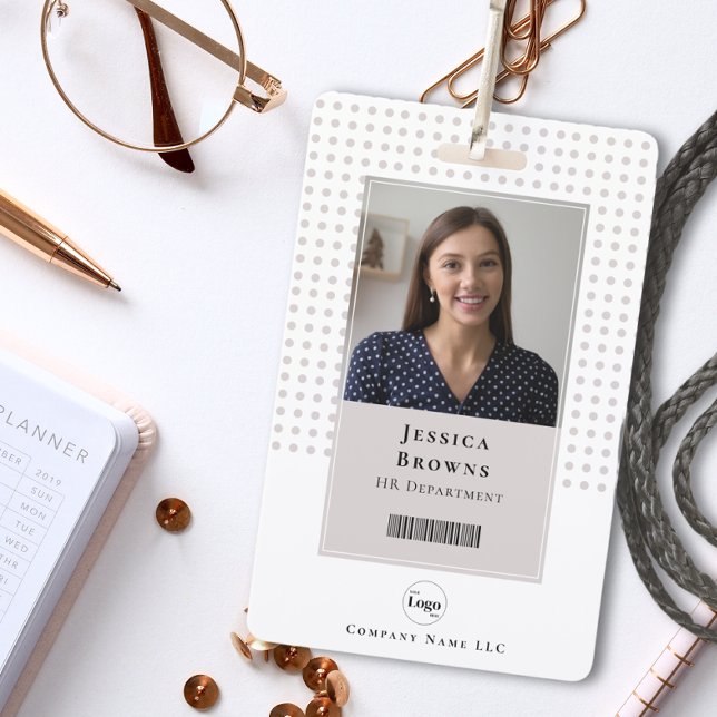 Badge Code QR photo élève/employé blanc (Créateur téléchargé)