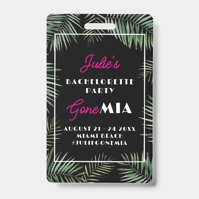 Badge code QR pour acheter un verre à la mariée à Miami (Face)