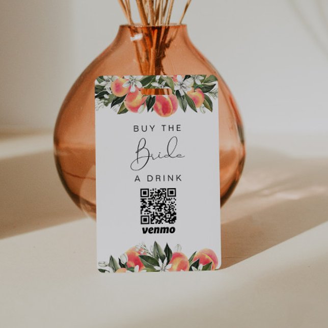 Badge Code QR pour offrir un verre à la mariée SAVANNAH  (Créateur téléchargé)
