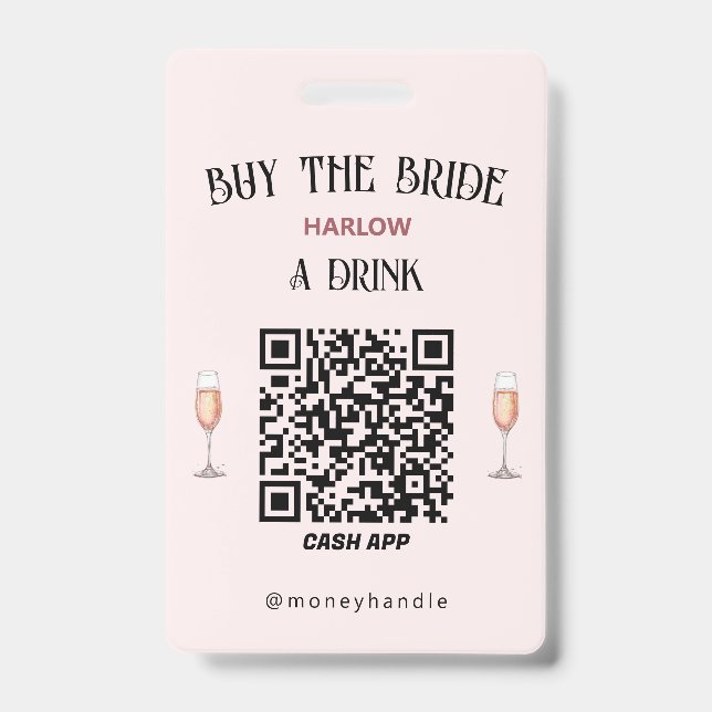Badge Code QR pour que les invités offrent un verre à la (Avant)