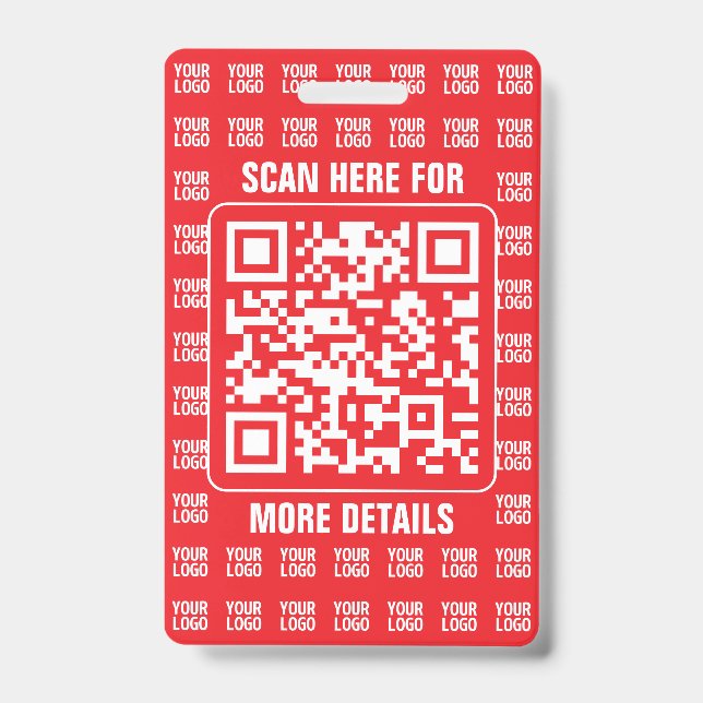 Badge Code QR promotionnel (modifiable) avec motif de lo (Avant)