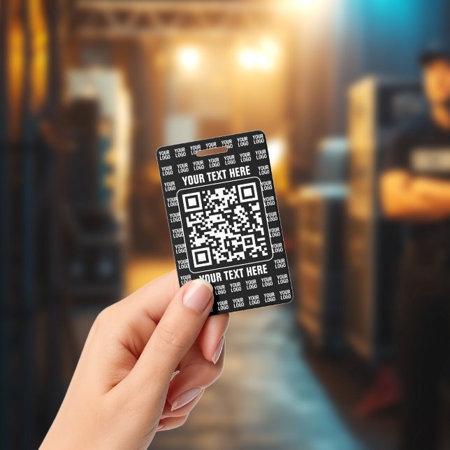 Badge Code QR promotionnel (modifiable) plus motif de lo (Concert)