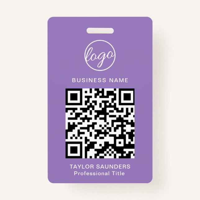 Badge Code QR simple ID employé (Devant)