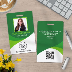 Badge Code QR vert personnalisé pour employés d'entrepri