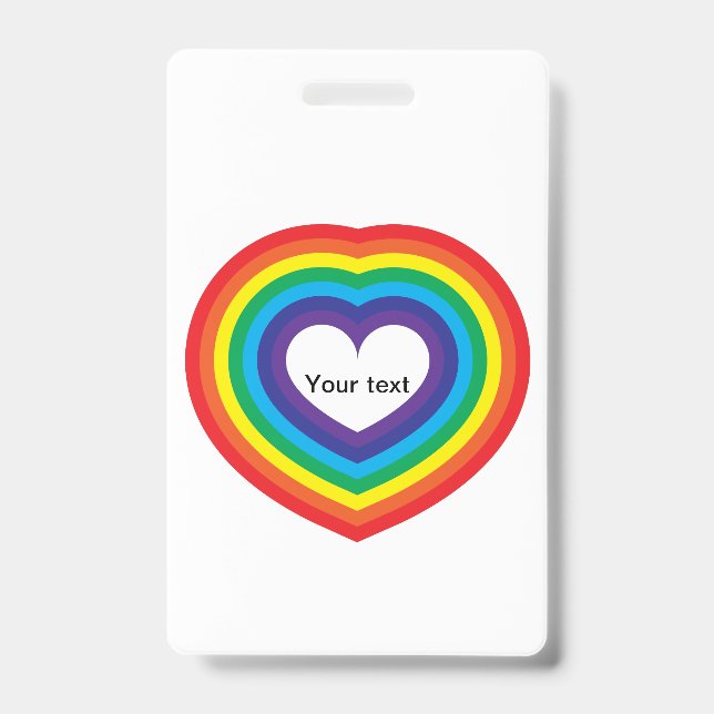 Badge Coeur d'arc-en-ciel (Avant)