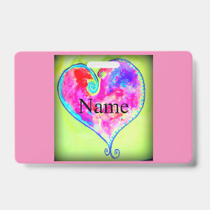Badge Cœur rose tourbillonnant Thunder_Cove