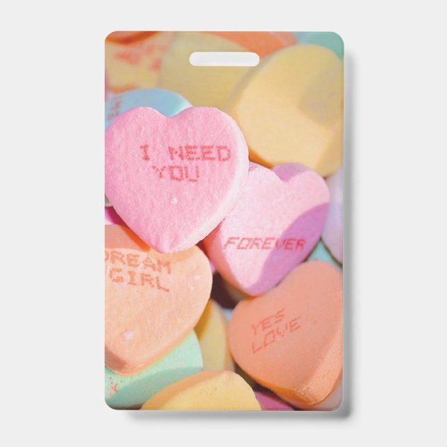 BADGE COEURS DE BONBONS DE LA SAINT-VALENTIN (Avant)