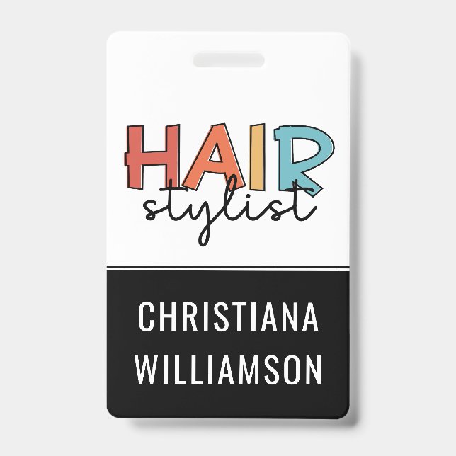 Badge Coiffeur Employé de salon de coiffure (Avant)