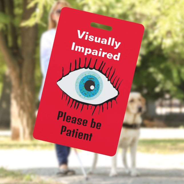 Badge Collier pour malvoyants ID basse vision identifier (Visually Impaired Lanyard)