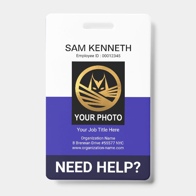 Badge Colonnes médicales de travail social bleu blanc ré (Avant)