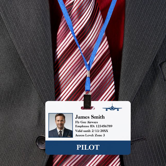 Badge Compagnie Photo Security ID Airline Pilot Aviation (Créateur téléchargé)