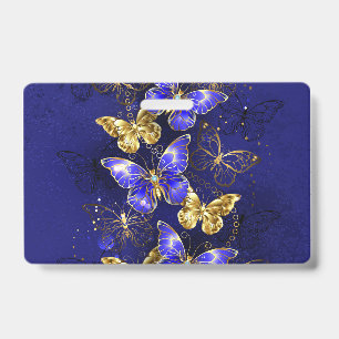 Badge Composition avec papillons de saphir