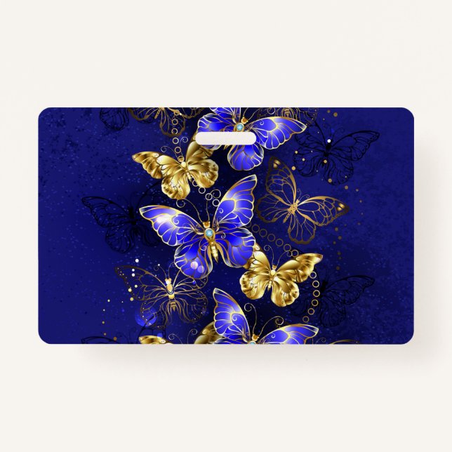 Badge Composition avec papillons Sapphire (Devant)