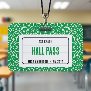 Badge Composition Carnet Salle de classe Pass Vert