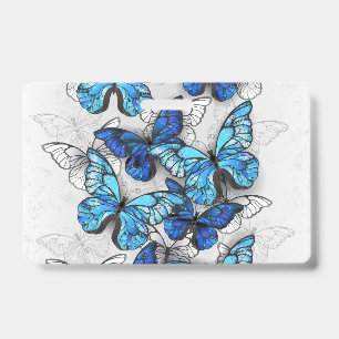 Badge Composition de papillons blancs et bleus