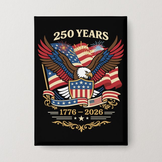 Badge Conception d'aigle patriotique de 250 ans États-Un (Recto)
