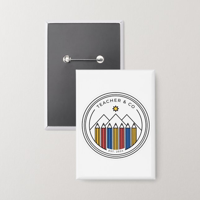 Badge Conception de chemise pour enseignant - Retour à l (Recto/Verso)