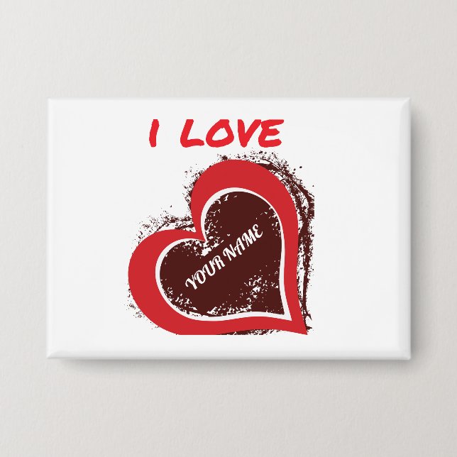 Badge Conception de cœur d'amour Grunge modifiable – Ajo (Recto)