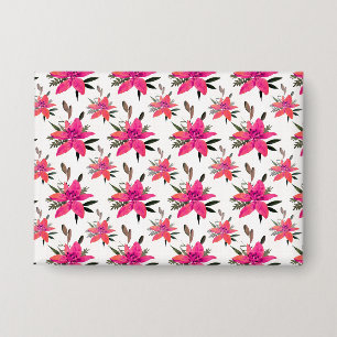 Badge Conception de motif floral Fleurs roses