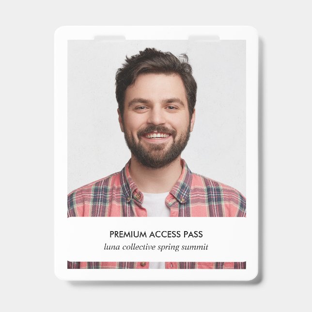 Badge Conception de passe d'accès photo pour conférence  (Avant)
