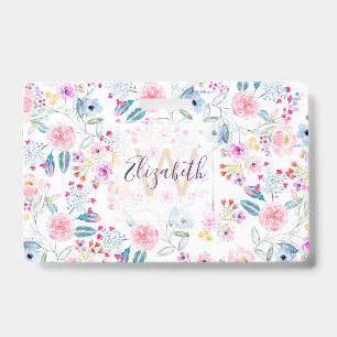 Badge Conception de peinture à l'aquarelle florale vinta