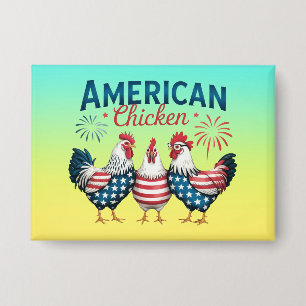 Badge Conception de poulet américain patriotique du 4 ju