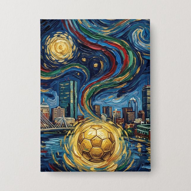 Badge Conception de stade Skyline Football Art de Boston (Recto)