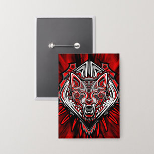 Badge Conception de totem tribal Haida Loup