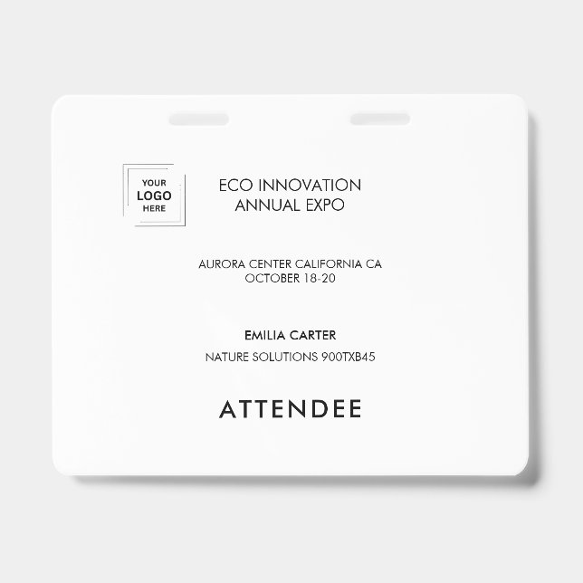 Badge Conception d'identité d'accès aux événements pour  (Avant)