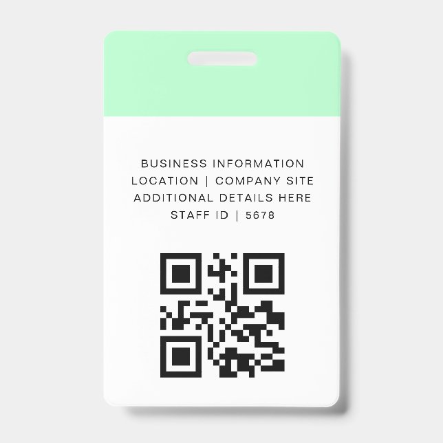 Badge Conception d'identité d'accès pour le personnel av (Arrière)