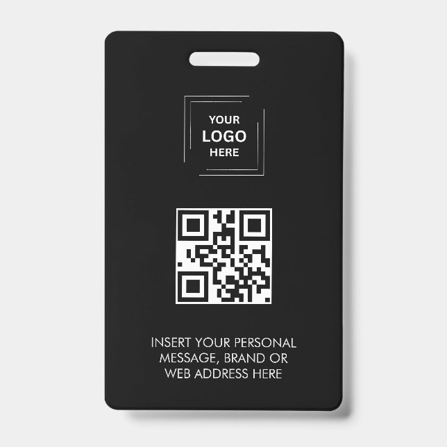 Badge Conception d'identité d'événement QR noir numériqu (Avant)