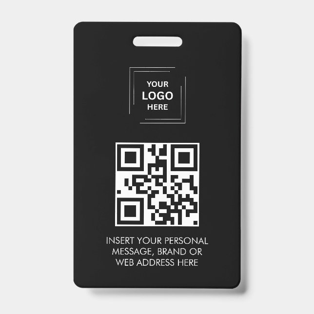 Badge Conception d'identité d'événement QR noir numériqu (Avant)