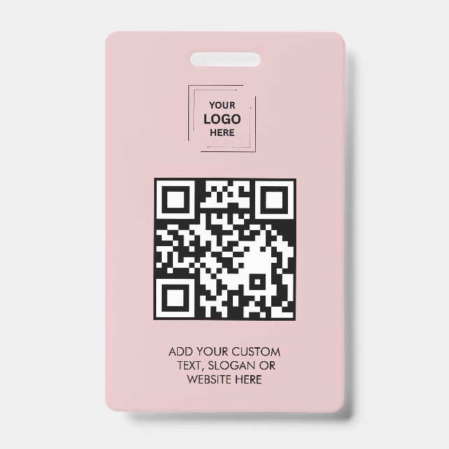 Badge Conception d'identité d'événement QR rose numériqu (Avant)