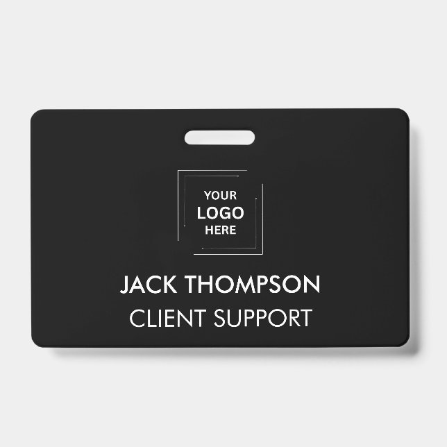 Badge Conception d'identité du personnel employé noir (Avant)