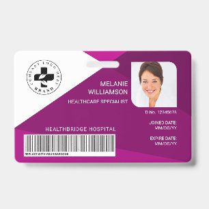 Badge Conception géométrique moderne de prune ID photo m